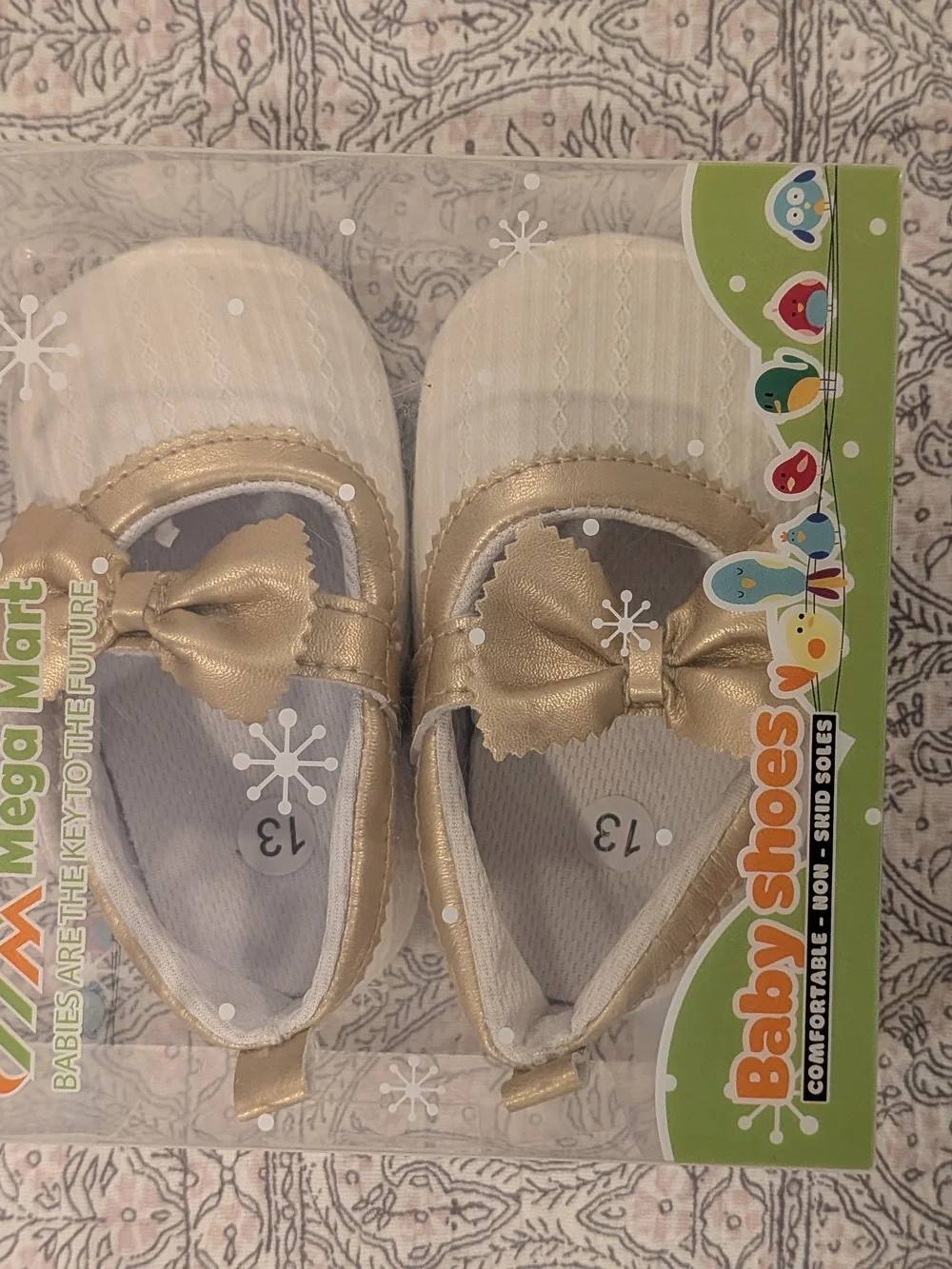 Baby Girl Shoes 12M | White Gold | Dress Shoes | Holiday | Photo Shoot